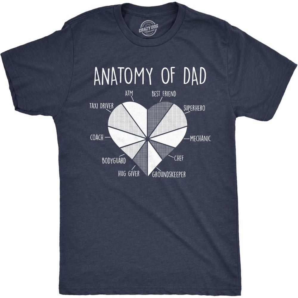imageMens Funny T Shirts Anatomy of Dad Sarcastic Fathers Days Graphic Novelty Tee for Men