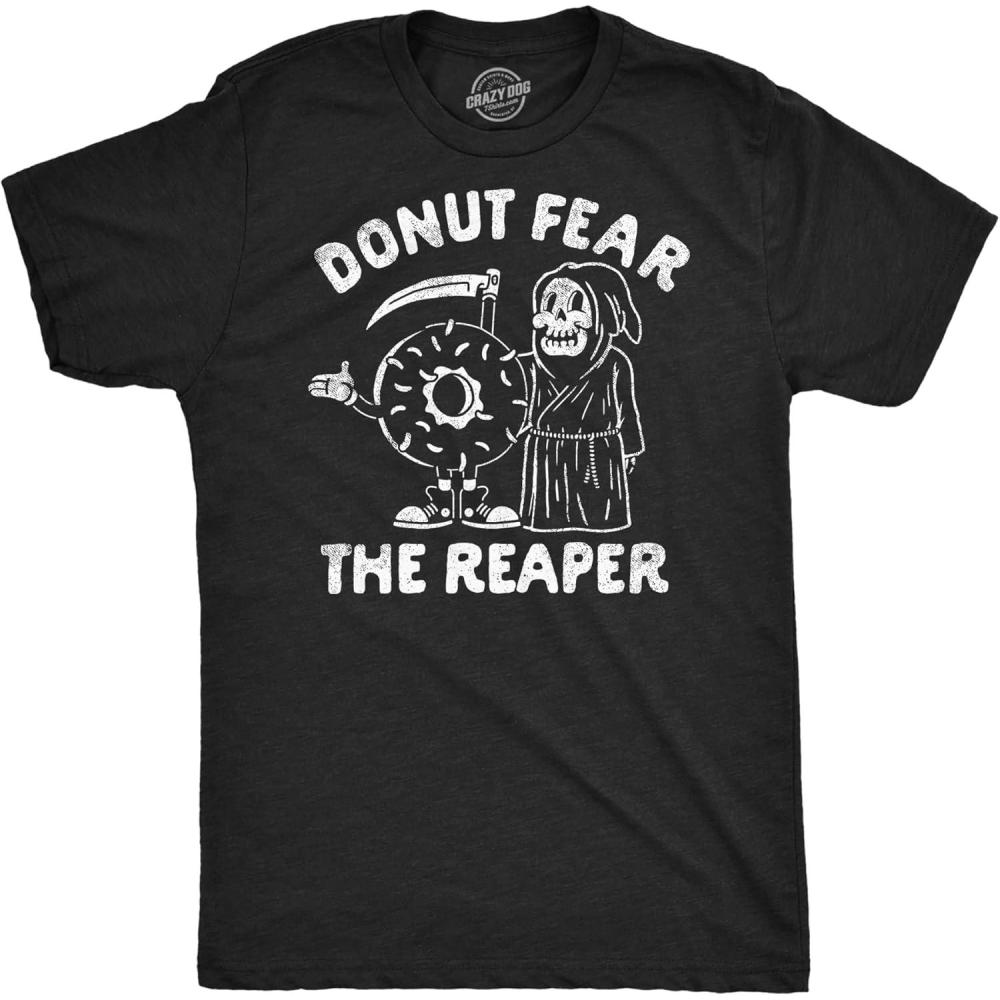 imageMens Funny T Shirts Donut Fear The Reaper Sarcastic Graphic Novelty Tee for Men