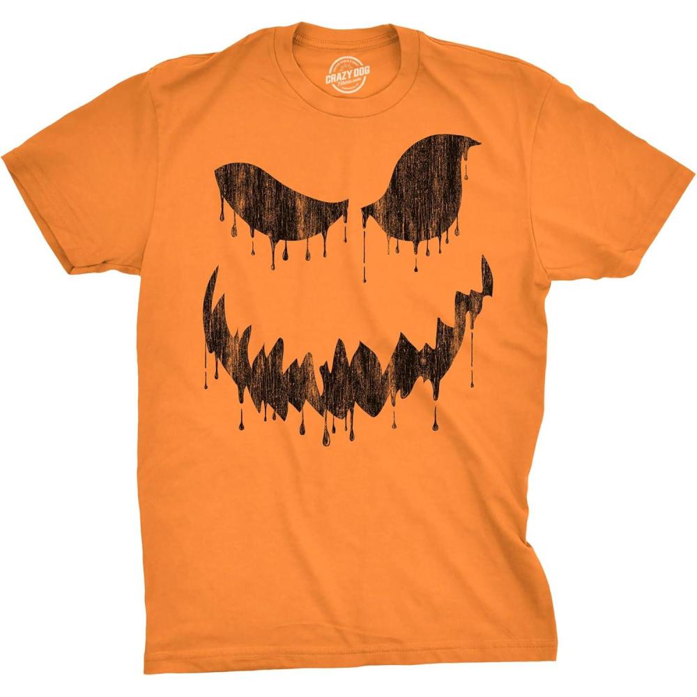 imageMens Happy Tooth Glowing Pumpkin Face Glow in The Dark Halloween TeeOrange Dan