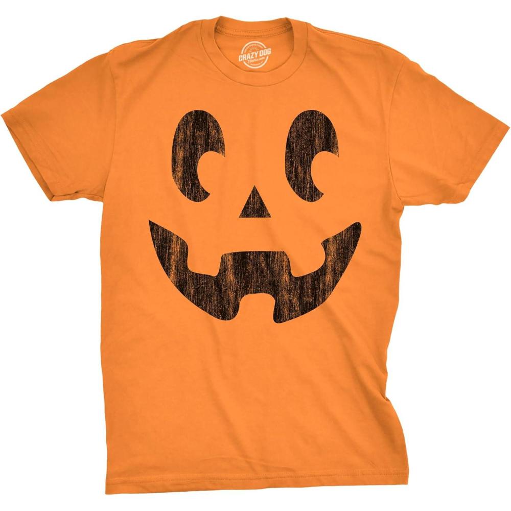 imageMens Happy Tooth Glowing Pumpkin Face Glow in The Dark Halloween TeeOrange Steve