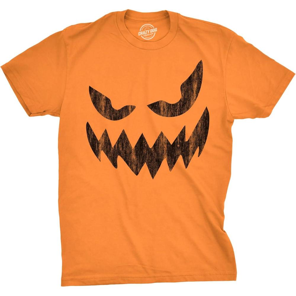 imageMens Happy Tooth Glowing Pumpkin Face Glow in The Dark Halloween TeeOrange Wayne