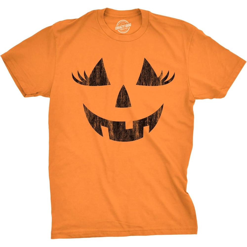 imageMens Happy Tooth Glowing Pumpkin Face Glow in The Dark Halloween TeeOrange Wendy