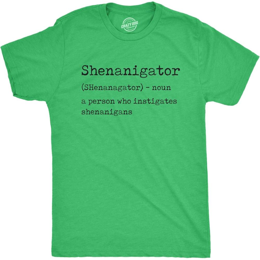imageMens Shenanigator T Shirt Funny St Patricks Day Party Parade Graphic Novelty TeeHeather Green Shenanigator