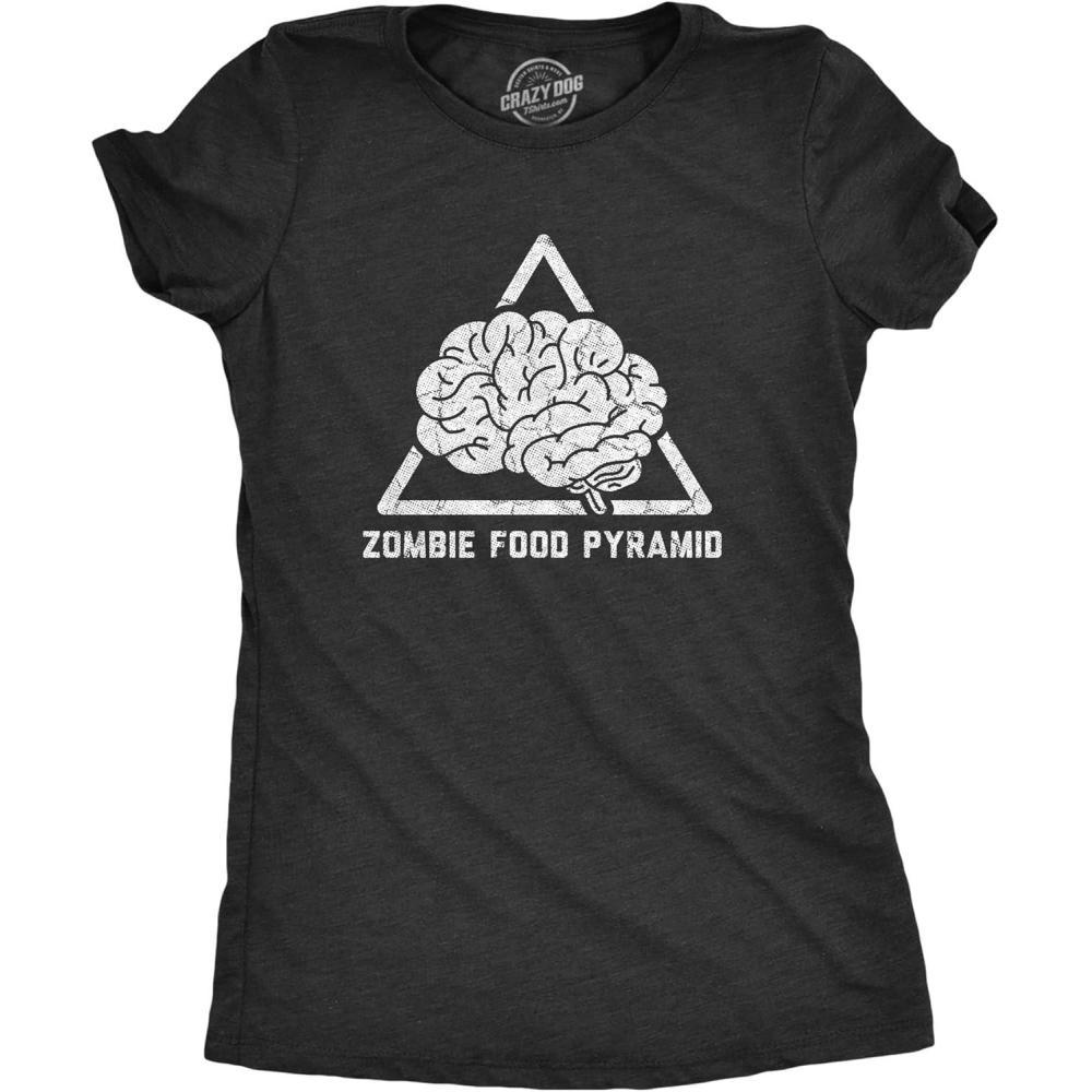imageWomens Funny Halloween T Shirts Spooky Scary October Tees for LadiesHeather Black Pyramid