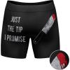 Crazy Dog T-Shirts Mens Just The Tip I Promise Boxer Briefs Funny Saying Halloween Gag Gift Graphic Underwear(Black)