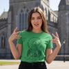 Crazy Dog T-Shirts Womens You’re Irish Or Ain’t Raise A Glass Humor St Patricks Day Graphic Tee(Heather Green)