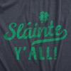 Funny Irish Drinking Shirt for Men – Sláinte Y’All St Patricks Day Tee – Shamrock Lucky Clover Outfit(Heather Navy – Slainte)