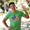 Mens American Flag Shamrock T Shirt Funny Saint Patricks Day Cool St Patty Humor(Heather Green)