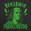 Mens Benjamin Franklinstein T Shirt Funny Halloween Frankenstein Ben Franklin USA Graphic Tee(Heather Black)