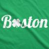 Mens Boston Cool Lucky Clover T Shirt Funny Saint St Patricks Day Tee for Guys(Green)