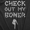 Mens Check Out My Boner T Shirt Funny Halloween Skeleton Bones Adult Joke Tee for Guys(Heather Black – Boner)