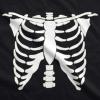 Mens Glowing Skeleton Rib Cage Cool Halloween Costume T Shirt Glow in The Dark Tee(Black)