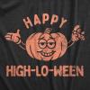 Mens Happy High Lo Ween T Shirt Funny 420 Halloween Weed Smoking Spooky Season Lovers Tee for Guys(Heather Black – High)