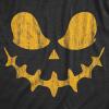 Mens Happy Tooth Glowing Pumpkin Face Glow in The Dark Halloween Tee(Heather Black – Skeletal)