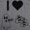 Mens I Heart Boo Bees T Shirt Funny Halloween Ghost Tee for Guys(Dark Heather Grey)