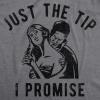 Mens Just The Tip I Promise T Shirt Funny Halloween Vampire Bite Joke Tee for Guys(Dark Heather Grey – Tip)