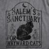 Mens Salems Sanctuary for Wayward Cats T Shirt Funny Spooky Halloween Kitten Lovers Tee for Guys(Dark Heather Grey – Salems)
