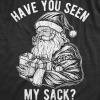 Mens Santa T Shirts Funny Christmas Party St Nick Xmas Joke Tees for Guys(Heather Black – Seen My Sack)