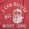 Mens Santa T Shirts Funny Christmas Party St Nick Xmas Joke Tees for Guys(Heather Red – All Night Long)