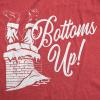 Mens Santa T Shirts Funny Christmas Party St Nick Xmas Joke Tees for Guys(Heather Red – Bottoms Up)
