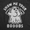 Mens Show Me Your Booobs T Shirt Funny Halloween Tits Ghost Beer Tee(Heather Black)