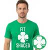 Mens St Patricks Day Shirt – Fit Shaced Funny Irish Drinking Tee, Shamrock Graphic Clover T Shirt(Heather Black – Fit Shaced Collegiate)