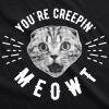 Mens Youre Creepin Meowt T Shirt Cute Cat Halloween Tee for Guys(Black)