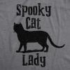 Womens Spooky Cat Lady T Shirt Funny Black Cat Halloween Tee(Dark Heather Grey)
