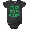 Crazy Dog T-Shirts Lucky Little Lad Baby Bodysuit Funny Sarcastic St Patricks Day Jumper For Infants