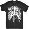Crazy Dog T-Shirts Mens Splattered Rib Cage T Shirt Cool Skeleton Costume Halloween Tee for Guys