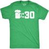 Mens Beer Thirty T Shirt Funny Drinking Saint Patricks Day Sarcastic Irish Tee(Heather Green)