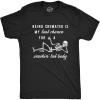 Mens Being Cremated Smoking Hot Body Hilarious Halloween Skeleton T-Shirt(Heather Black)