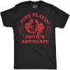 Mens Funny T Shirts Just Playing Devils Advocate Sarcastic Satan Graphic Novelty Tee for Men