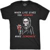 Mens Funny T Shirts When Life Gives You Demons Make Demonade Sarcastic Graphic Novelty Tee for Men