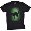 Mens Glowing Cat T Shirt Glow in The Dark Cool Halloween Pet Lover Tee(Black)
