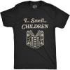 Mens I Smell Children T Shirt Funny Magic Halloween Spooky Graphic Novelty Tee(Heather Black)