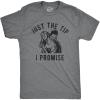 Mens Just The Tip I Promise T Shirt Funny Halloween Vampire Bite Joke Tee for Guys(Dark Heather Grey – Tip)