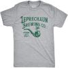 Mens Leprechaun Brewing Co Funny St Patricks Day T Shirt Drinking Tee for Men(Light Heather Grey – Brewing)