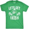Mens Let’s Get Irish T Shirt Funny St Patricks Day Leprechaun Green Novelty Tee(Heather Green – Get Irish)