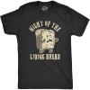 Mens Night of The Living Bread T Shirt Funny Halloween Zombie Carbs Graphic Tee(Heather Black)
