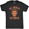 Mens No Shave October T Shirt Funny Halloween Werewolf Beard Joke Tee for Guys(Heather Black – Shave)