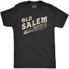 Mens Old Salem Broom Co T Shirt Funny Halloween Witch Tee(Heather Black)