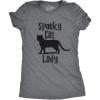 Womens Spooky Cat Lady T Shirt Funny Black Cat Halloween Tee(Dark Heather Grey)
