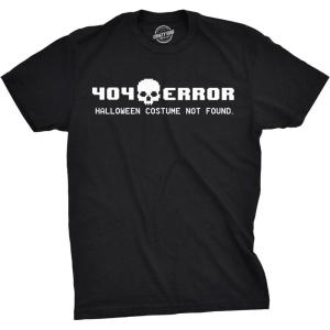 404 Error Costume Not Found T Shirt Funny Halloween Nerdy Internet Tee(Black)