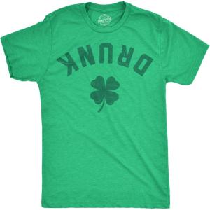 Funny St Patricks Day Shirts for Men Sarcastic Designs for Saint Paddys Day(Heather Green – Drunk Upside Down)