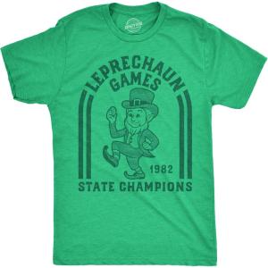 Funny St Patricks Day Shirts for Men Sarcastic Designs for Saint Paddys Day(Heather Green – Leprechaun Games)