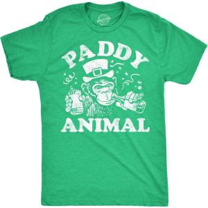 Funny St Patricks Day Shirts for Men Sarcastic Designs for Saint Paddys Day(Heather Green – Paddy Animal)
