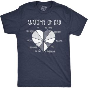 Mens Funny T Shirts Anatomy of Dad Sarcastic Fathers Days Graphic Novelty Tee for Men