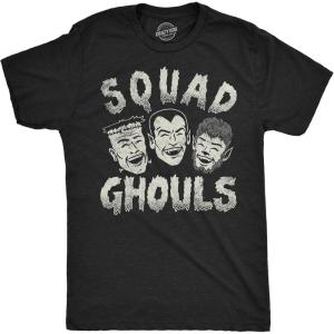 Mens Funny T Shirts Squad Ghouls Sarcastic Halloween Graphic Novelty Tee for Men
