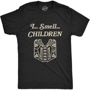 Mens I Smell Children T Shirt Funny Magic Halloween Spooky Graphic Novelty Tee(Heather Black)